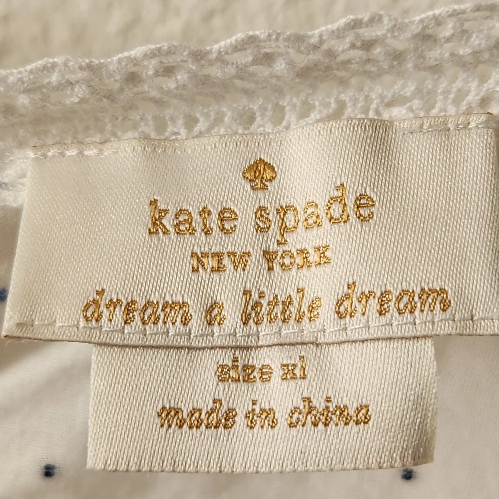 Kate Spade Sleepwear Chemise‎ Nightgown White Polka Dot Women’s Extra Large XL